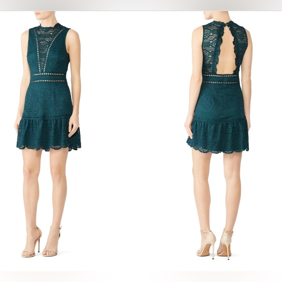 Saylor | Emerald Rosemary Lace Dress - Picture 2 of 6